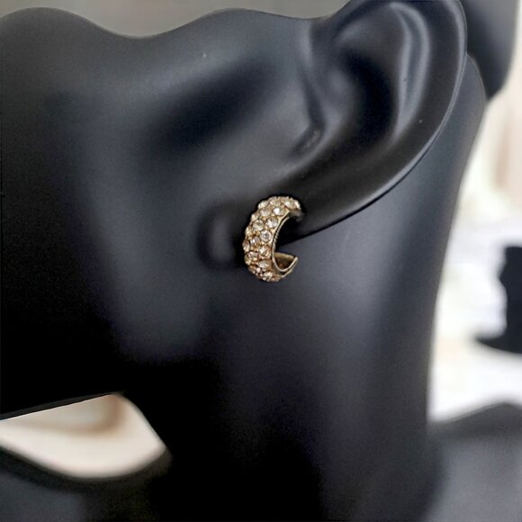 NORDSTROM Pave Crystal Hoop Earrings - Picture 5 of 5